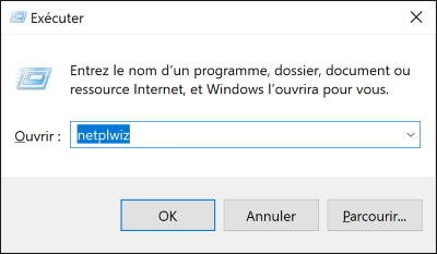 Windows 10 sans login netplwiz
