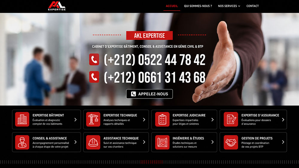Création de site web pour Akl Expertise, cabinet d’expertise