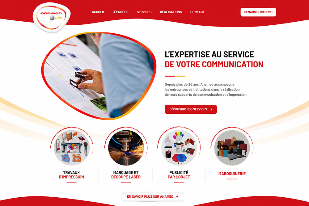 Création de site web pour Anamed agence de communication à Casablanca
