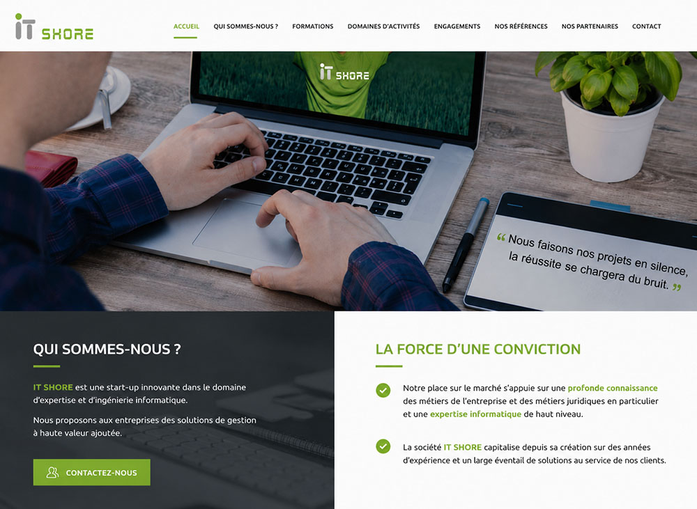 Création de site web pour It-Shore