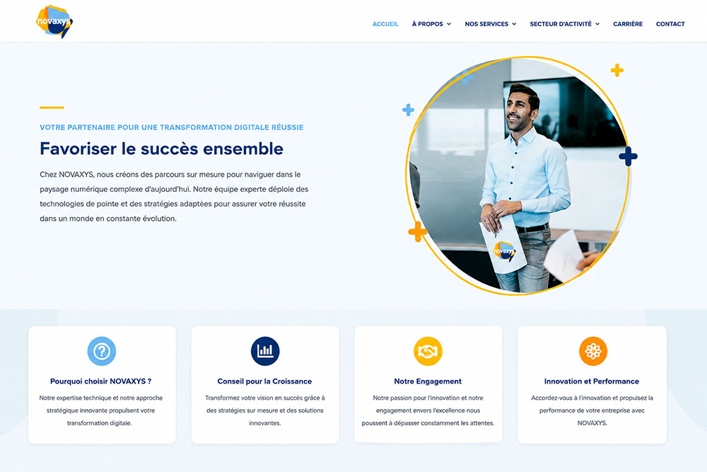 Création de site web pour Novaxys