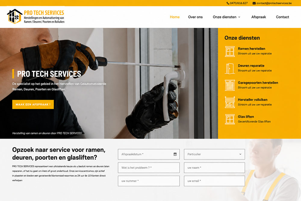 Création de site web pour Pro Tech Service