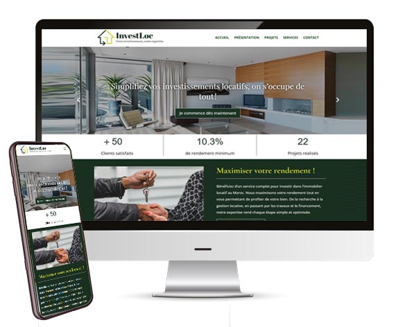 Création site web Investloc à casablanca