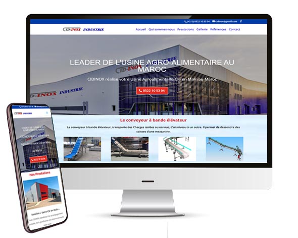 Creation site web entreprise CIDINOX à casablanca